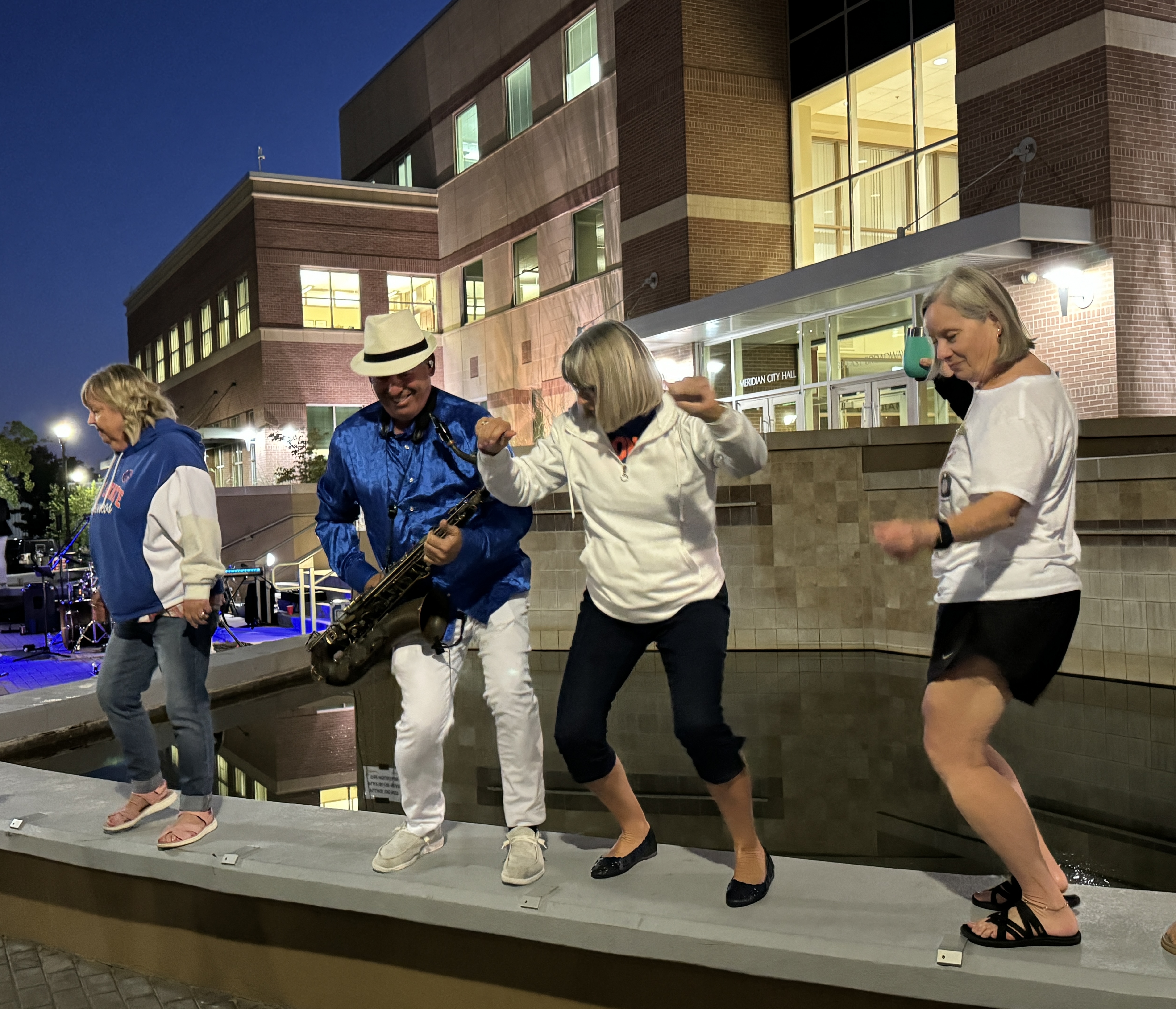 People dancing at Meridian City Hall