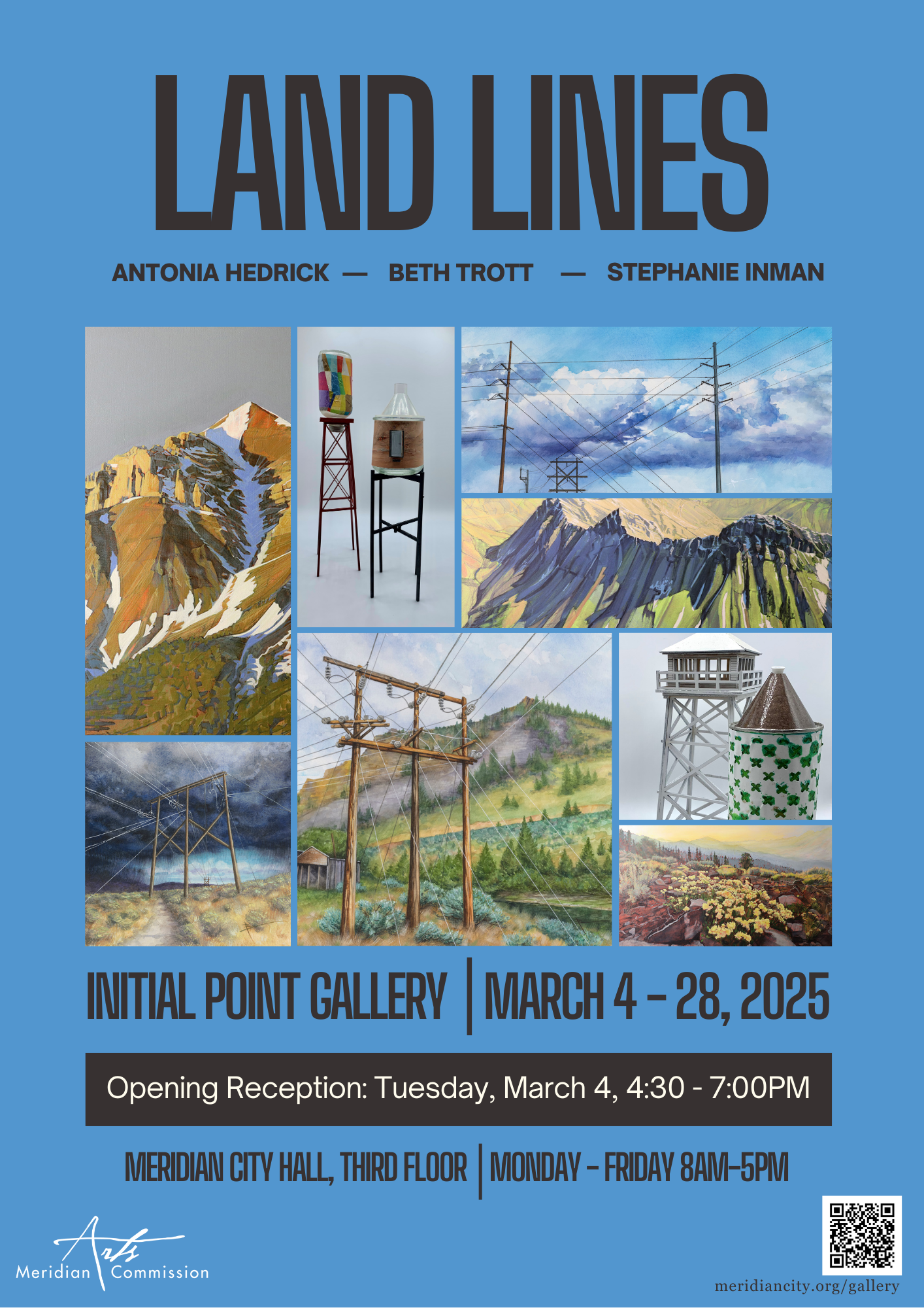 Poster for Land Lines exhibit at the Initial Point Gallery